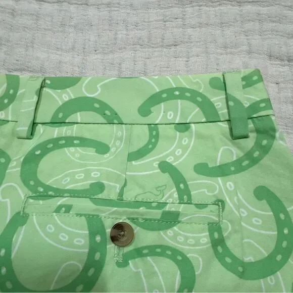 Vineyard Vines Kentucky Derby Breaker Shorts Green Lucky Horseshoe Men's Size 35 - Picture 9 of 9